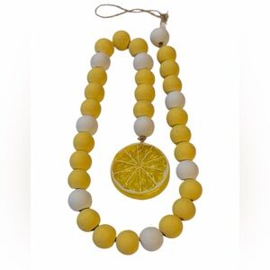 Lemon-themed Farmhouse Wood Bead Garland